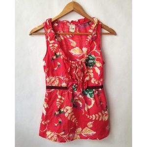 Anthropologie Edme & Esyllte floral sleeveless cotton blouse sz 10